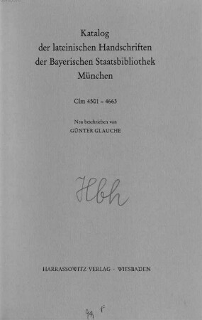 Die Pergamenthandschriften aus Benediktbeuern : Clm 4501 - 4663