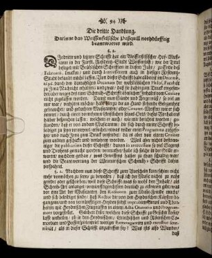 Die dritte Handlung. Darinne das Weissenfelsische Paßquill nothdürfftig beantwortet wird.