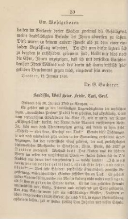 Baudissin, Wolf Heinr. Friedr. Carl, Graf