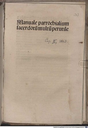 Manuale parochialium sacerdotum