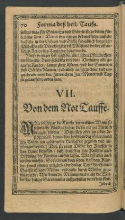 VII. Von dem Not Tauffe