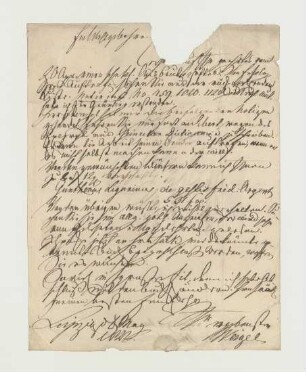 Brief von Johann August Gottlob Weigel an Joseph Heller