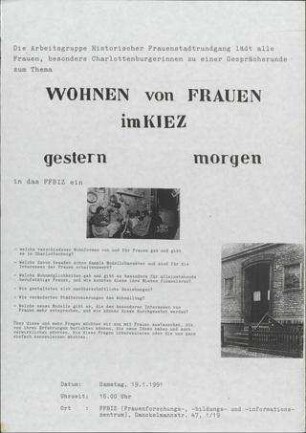 Wohnen von Frauen im Kiez gestern - morgen