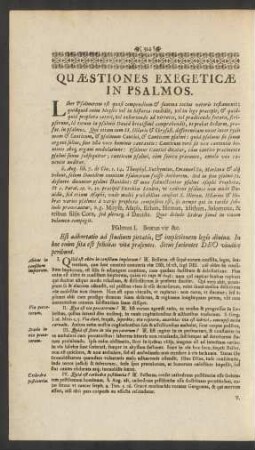 Quaestiones Exegeticae In Psalmos.