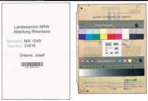 Entnazifizierung Josef Greens , geb. 20.03.1899 (Lokfuehrer)