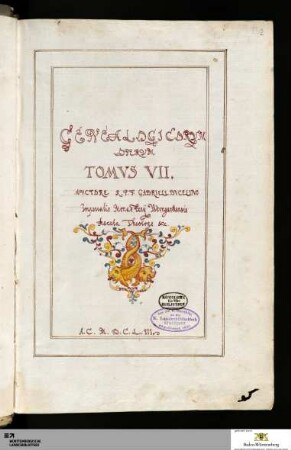 Gabriel Bucelin: Opera Genealogica Tom. 7