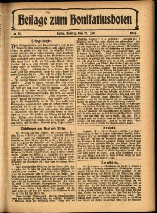Zweite Ausgabe vom Sonntag, den 26. Juni 1904.