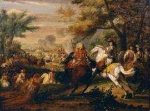 Ludwig XIV., König von Frankreich (1643-1715), in der Schlacht bei Brügge 1667