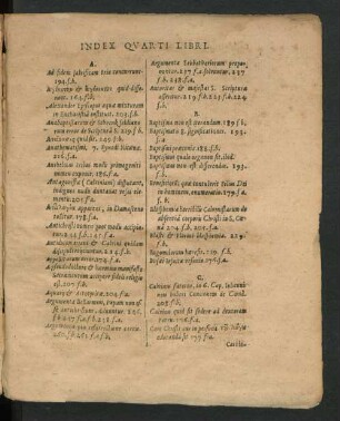Index Quarti Libri.