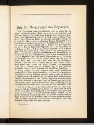 Aus der Vorgeschichte des Regiments. Kriegsgeschichte des Regimentsstabes