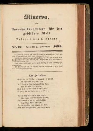 Minerva, Nr. 12, 21. September 1839