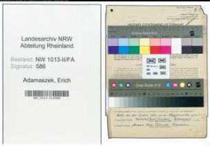 Entnazifizierung Erich Adamaszek , geb. 19.01.1898 (Gastwirt)