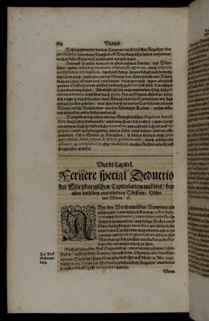 Vierdt Capitel. Fernere special Deductio der Würtzburgischen Capitulatio nullitet [...]