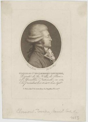 Bildnis des Stanislas Cte. de Clermont-Tonnerre