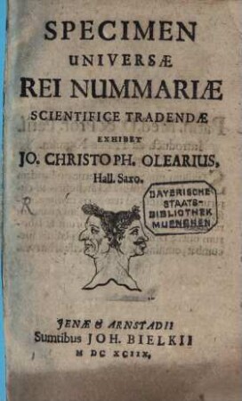 Specimen universae rei nummariae