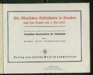 Teil 1: Übersichten, Tabellen, graphische Darstellungen