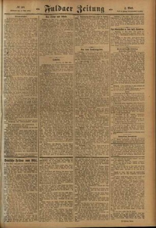 Zweite Ausgabe vom Mittwoch, den 12. Mai 1915.