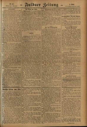 Zweite Ausgabe vom Mittwoch, den 12. Mai 1915.
