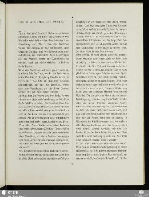 Robert Schumann Und Zwickau