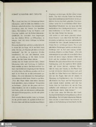 Robert Schumann Und Zwickau