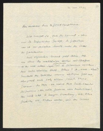 Brief von Rolf Ibscher an Gerhart Hauptmann