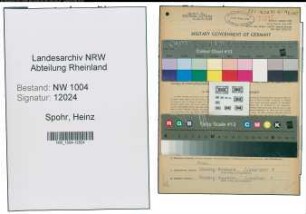 Entnazifizierung Heinz Spohr , geb. 18.05.1901 (Arbeiter)