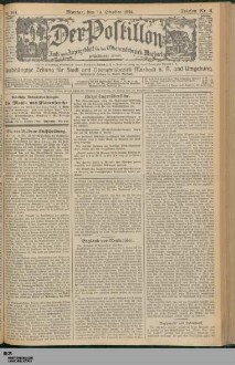 Der Postillon : Amts- und Anzeigeblatt für den Oberamtsbezirk Marbach : unabhängige Zeitung für Stadt und Oberamtsbezirk Marbach a.N. und Umgebung