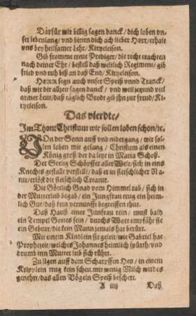 Das vierdte/ Jm Thon: Christum wir sollen loben schon/ [et]c.
