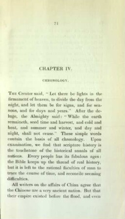 Chapter IV. Chronology