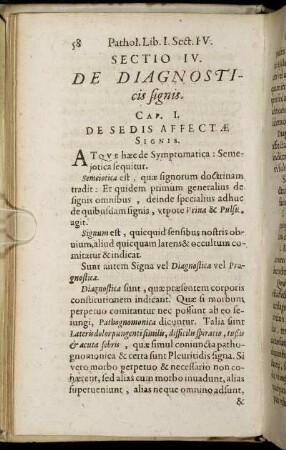 Sectio IV. De Diagnosticis signis.