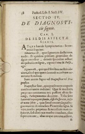Sectio IV. De Diagnosticis signis.