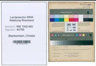 Entnazifizierung Christel Blankenheim , geb. 03.08.1900 (Zimmermaedchen)