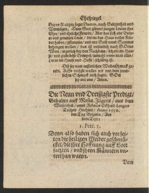 Die Neun und Dreissigste Predigt/ ...
