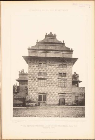 Fürstl. Schwarzenbergscher Palast auf dem Hradschin, Prag: Ansicht (aus: Denkmäler Deutscher Renaissance, hrsg. v. K.E.O. Fritsch, 4.Bd., 1891)