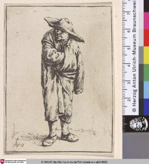 [Bauer im Mantel; Peasant with his hands in his cloak; Gueux enveloppé d'un manteau]