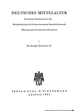 Die Briefe Heinrichs IV.