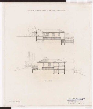 Wohnhaus Dr. Werner, Stuttgart: Schnitte 1:250