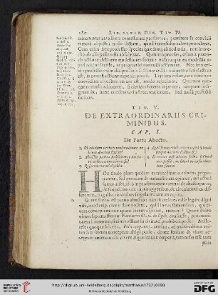 Tit. V: De Extraordinariis Criminibus