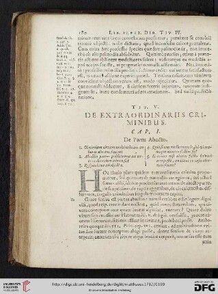 Tit. V: De Extraordinariis Criminibus