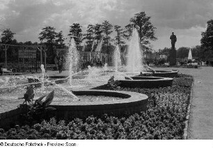 Blick auf einen Springbrunnen