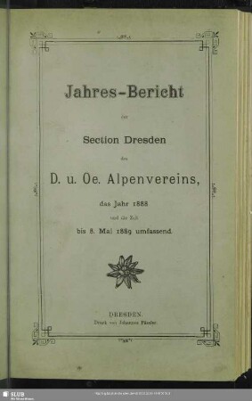 1888/89: Jahresbericht : für die Kalenderjahre ..
