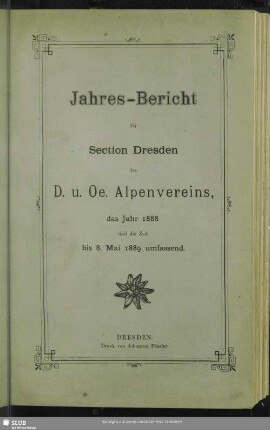 1888/89: Jahresbericht : für die Kalenderjahre ..