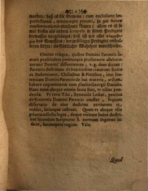 Dissertatio Theologica De Beatitvdine In Regno Gratiae Exhibita, Sev De Actvali Salvte Viatorvm