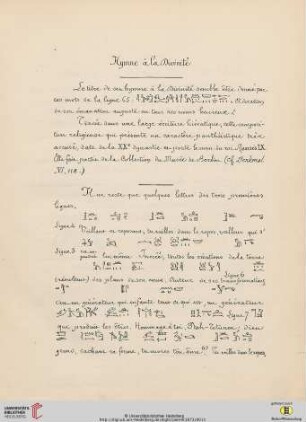 Hymne à la Divinitè