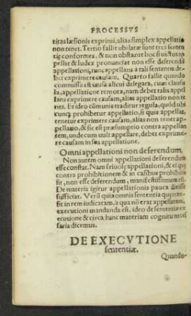De Executione sententiae.