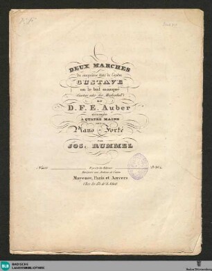 Deux marches du cinquième acte de l'opéra Gustave ou le bal masqué (Gustav, oder der Maskenball)