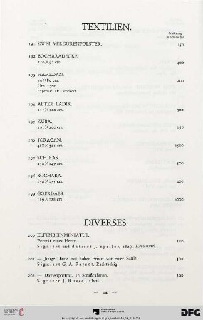 Textilien (Nr. 191-199)