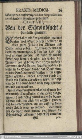 Caput VIII. Von der Schwindsucht, Phthisis genannt
