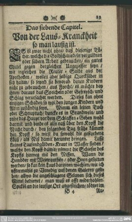Das siebende Capitel. Von der Laus-Kranckheit so man lausig ist