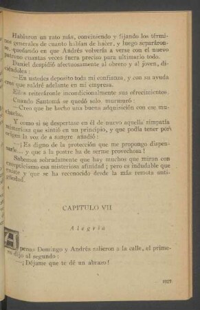Capítulo VII - Alegría